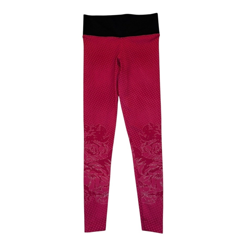 NUX Pink Floral Print‎ Activewear Leggings Size Small
